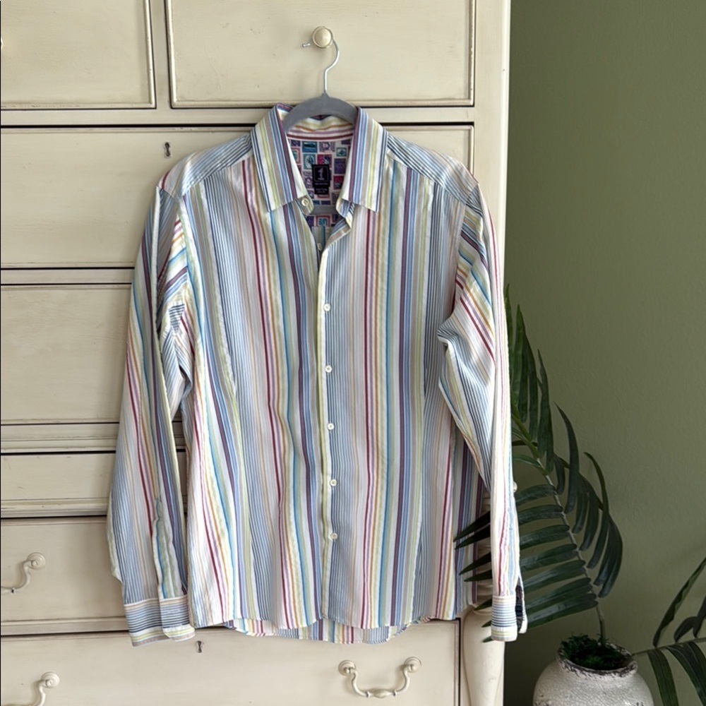 Multicolor 1 Like No Other Striped Men's Shirt size 3